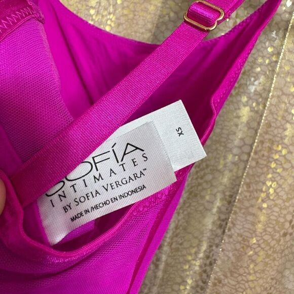 Sofia Intimates Bright Pink Magenta Fuchsia Mesh Corset Bustier XS - Picture 5 of 7